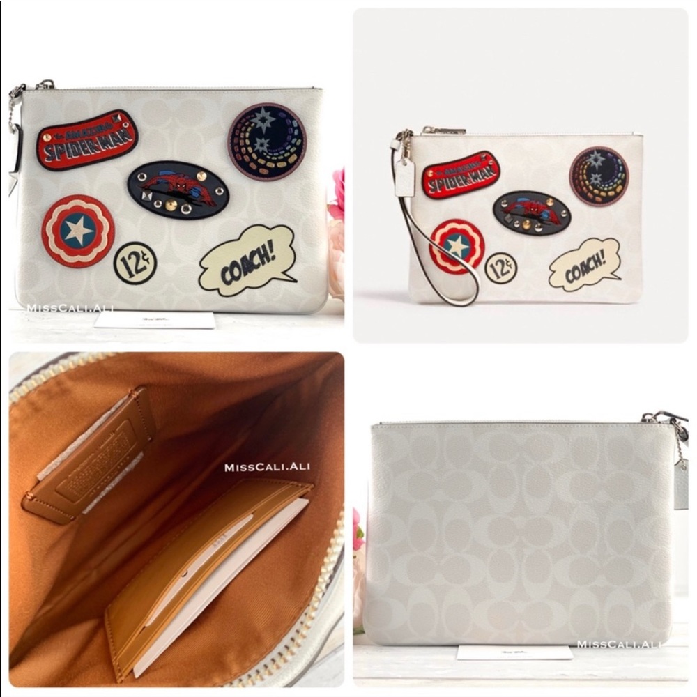 NWT COACH X MARVEL 2PC Spider-Man Tote Bag Gallery Pouch - Picture 16 of 16